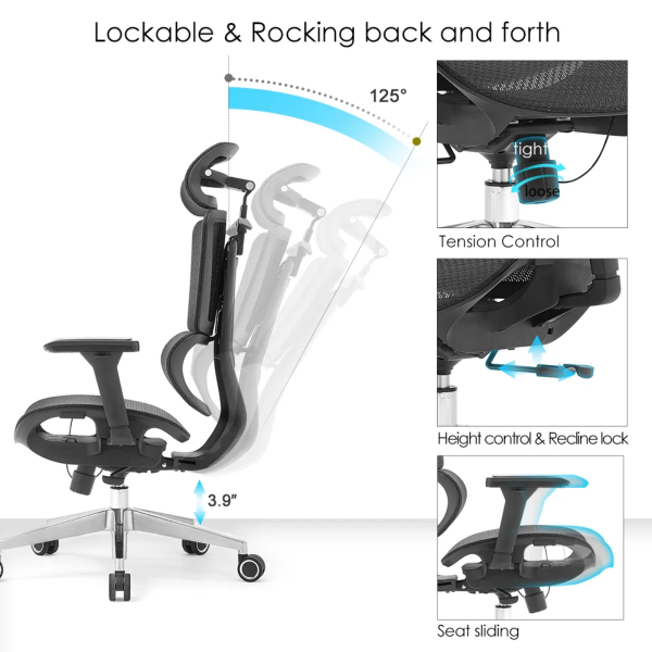 21 Silla ergonómica Apex Black