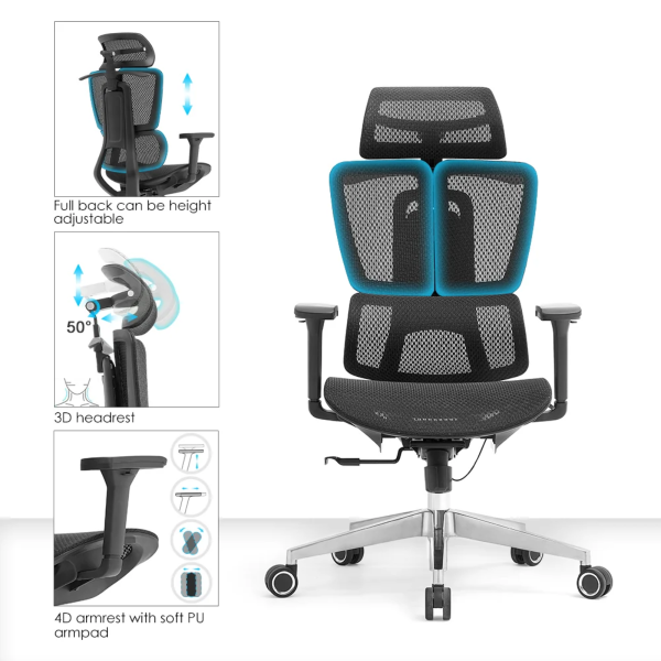22 Silla ergonómica Apex Black