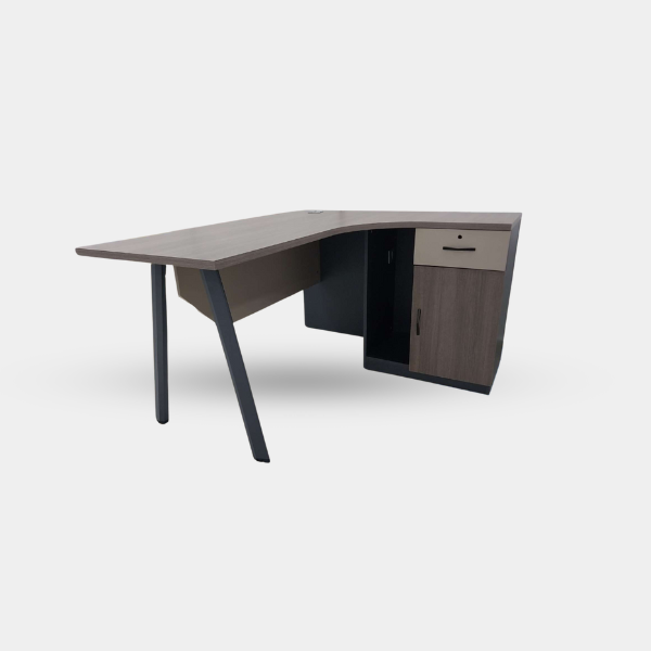 Escritorio L P/metal 14012075cm con gabinete derecho