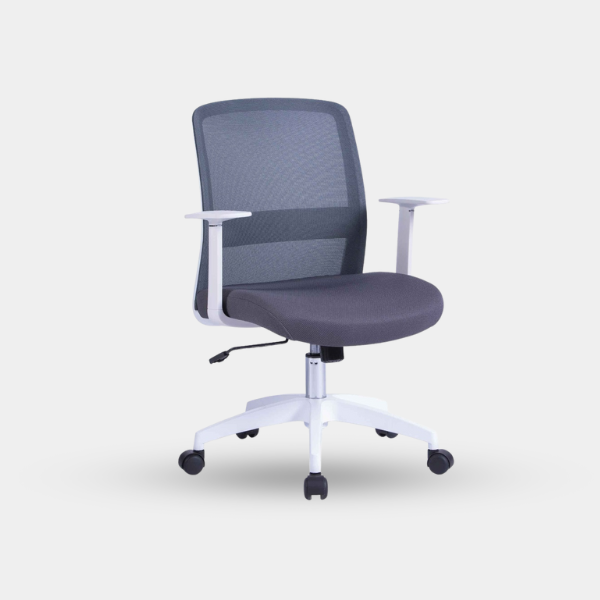 silla de invitacion gris Silla Oficina X-18B-3# Resp Malla/Gris LFJF295-17# Tela Gris LFYH-10 C/Brazo
